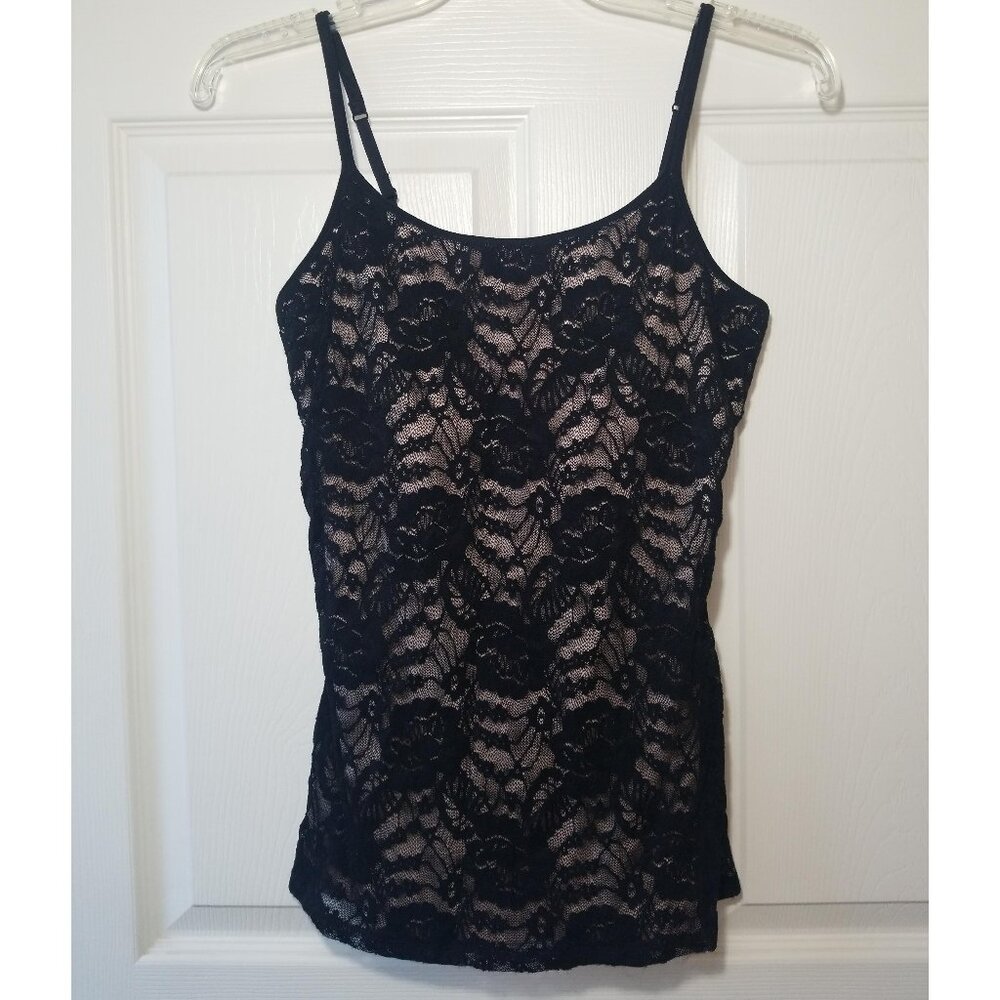 Express Best Loved Bra Cami Black Lace Size Med  Black Express String Lace Top